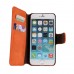 iPhone 6 6s Plus 5.5 - PU Leather Vintage Matte Flip Stand Protective Phone Cover Case Wallet - Orange